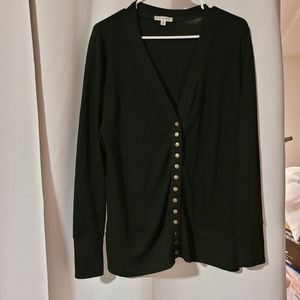 1X Zenana Outfiters Black Snap front Sweater